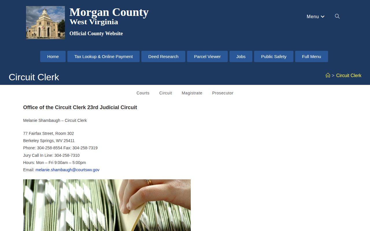 Morgan County Circuit Clerk release record contact